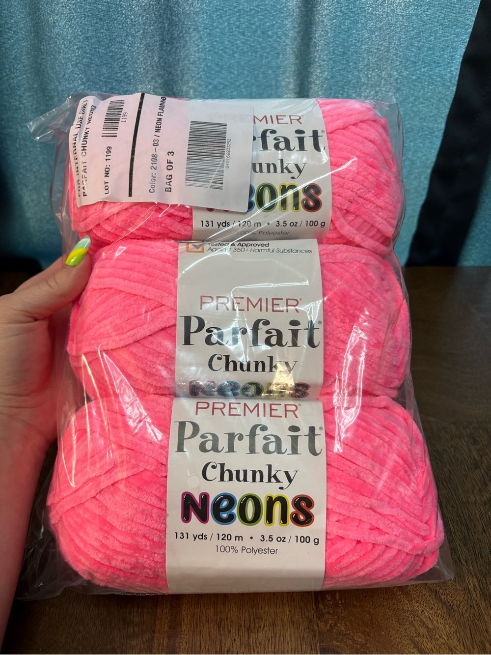 Premier Parfait Chunky Neons Yarn 3 pack - Neon Flamingo - Neon Pink - 3 Skeins